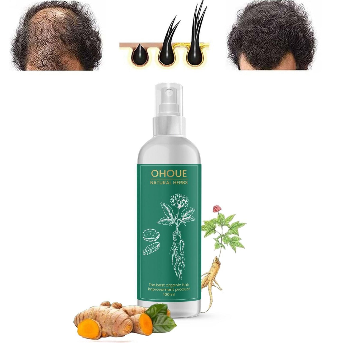 Ohoue Natural Herbs The Best Organic Hair Improvement Product 200ml Pack of 2